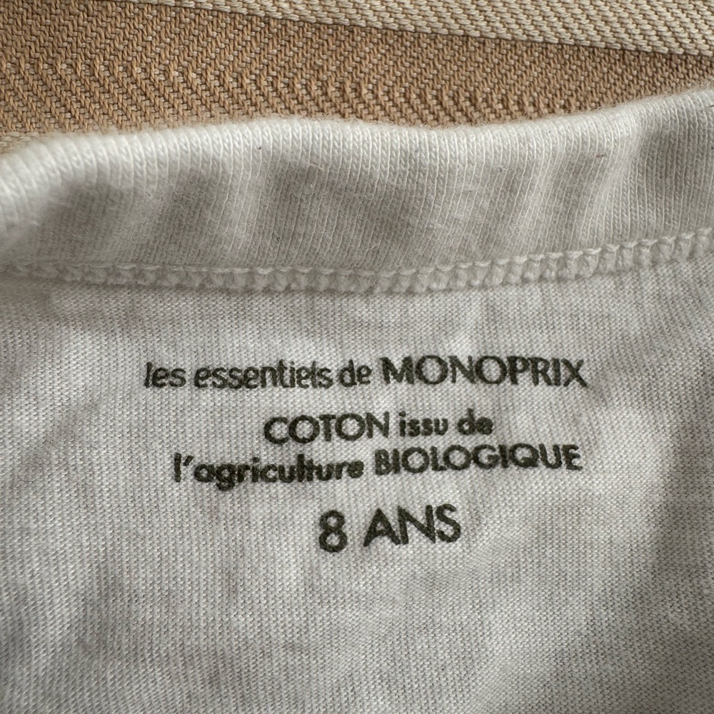 Monoprix Kids' Green and White Striped Short Sleeve Tee - Picture 2 of 5